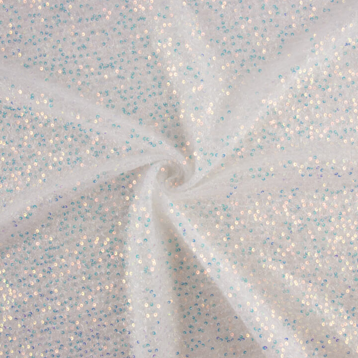White Shimmer Fancy Tulle with Mini Sequins - Ribes y Casals