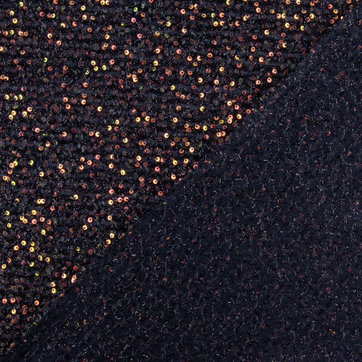 Black Shimmer Fantasy Tulle with Mini Sequins - Ribes y Casals