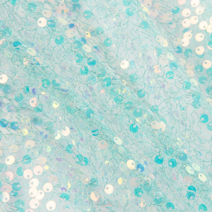 Aqua Green Shimmer Tulle with Mini Sequins - Ribes y Casals
