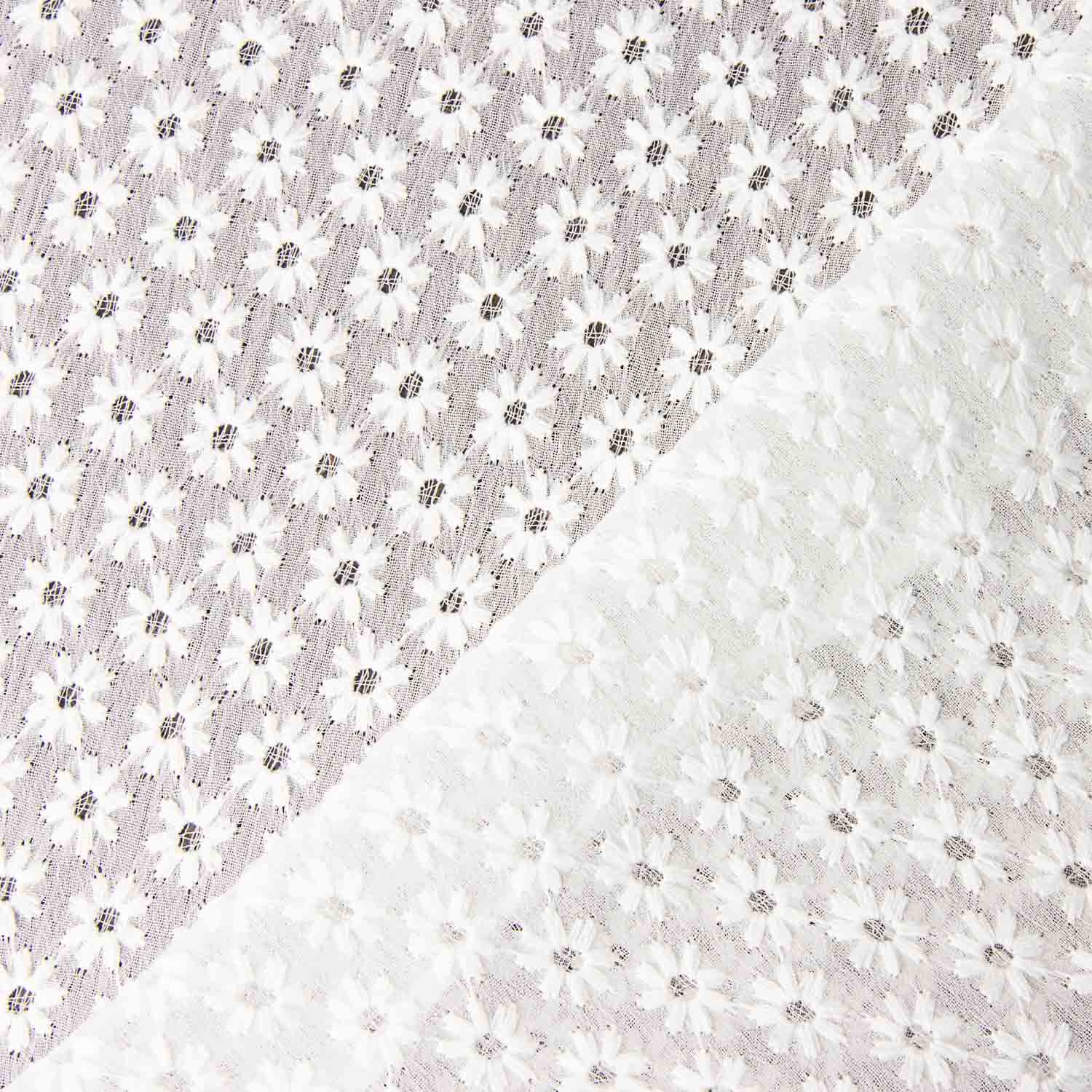 Swiss Embroidery Mini Daisies White - Ribes y Casals