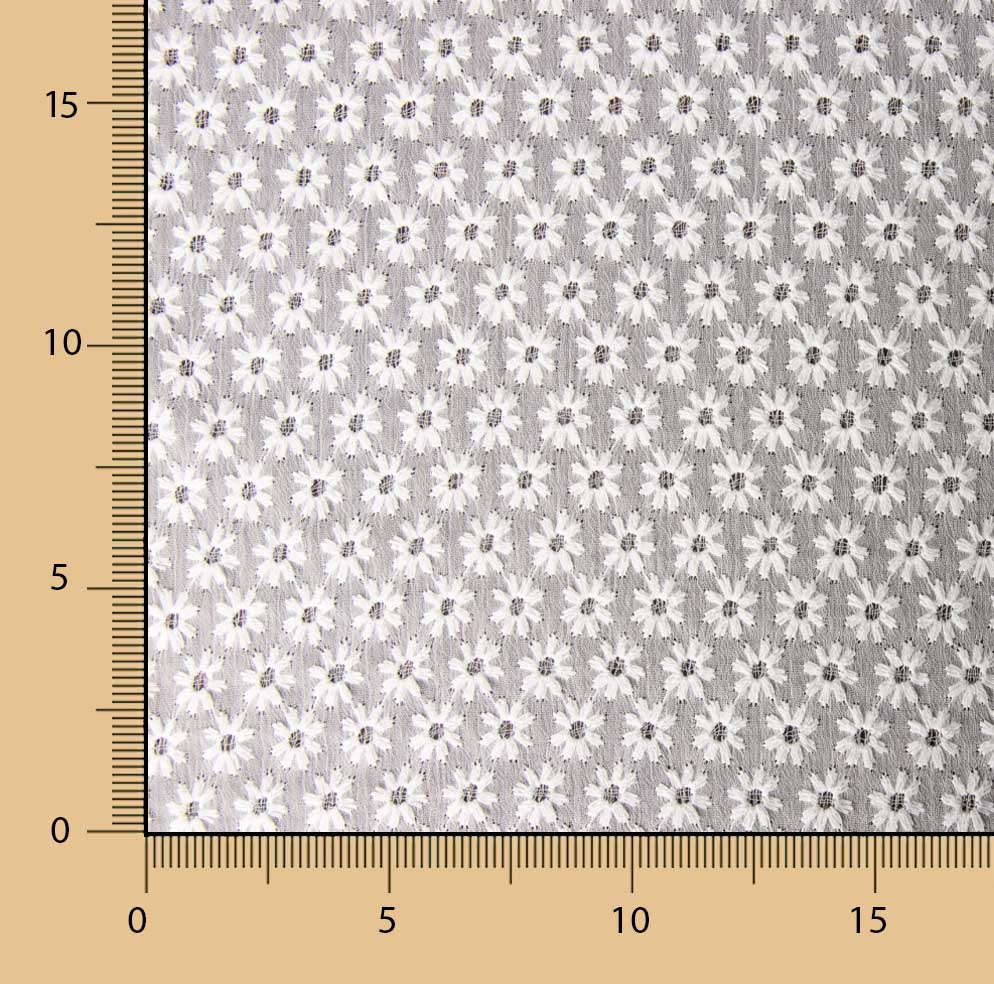 Swiss Embroidery Mini Daisies White - Ribes y Casals