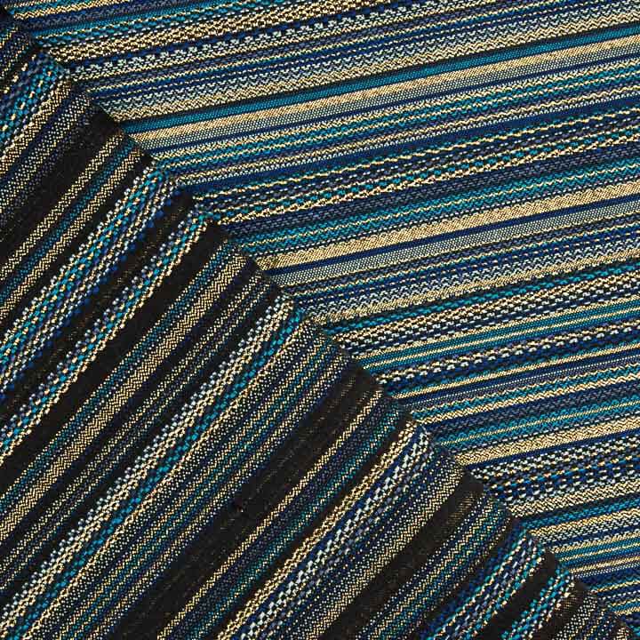 Blue Alpujarra-style Lurex Striped Brocade - Ribes y Casals