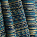 Blue Alpujarra-style Lurex Striped Brocade - Ribes y Casals