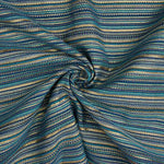Blue Alpujarra-style Lurex Striped Brocade - Ribes y Casals