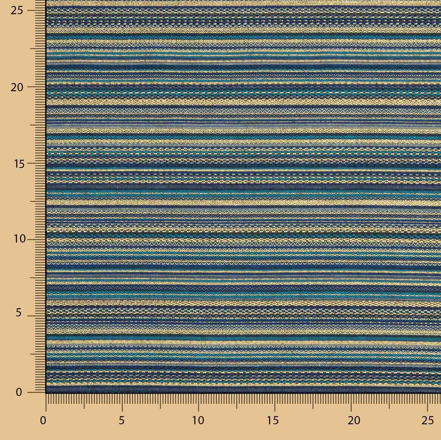 Blue Alpujarra-style Lurex Striped Brocade - Ribes y Casals