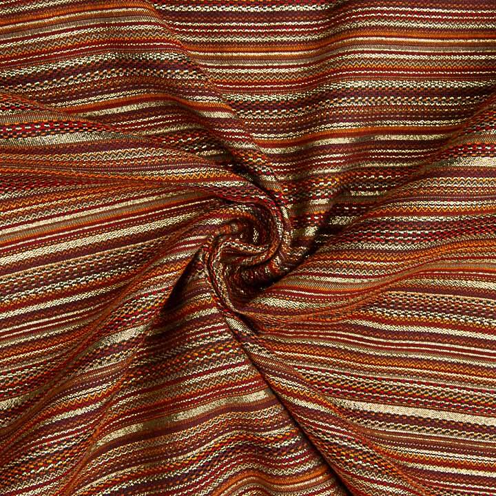 Red Alpujarra-style Lurex Stripe Brocade - Ribes y Casals