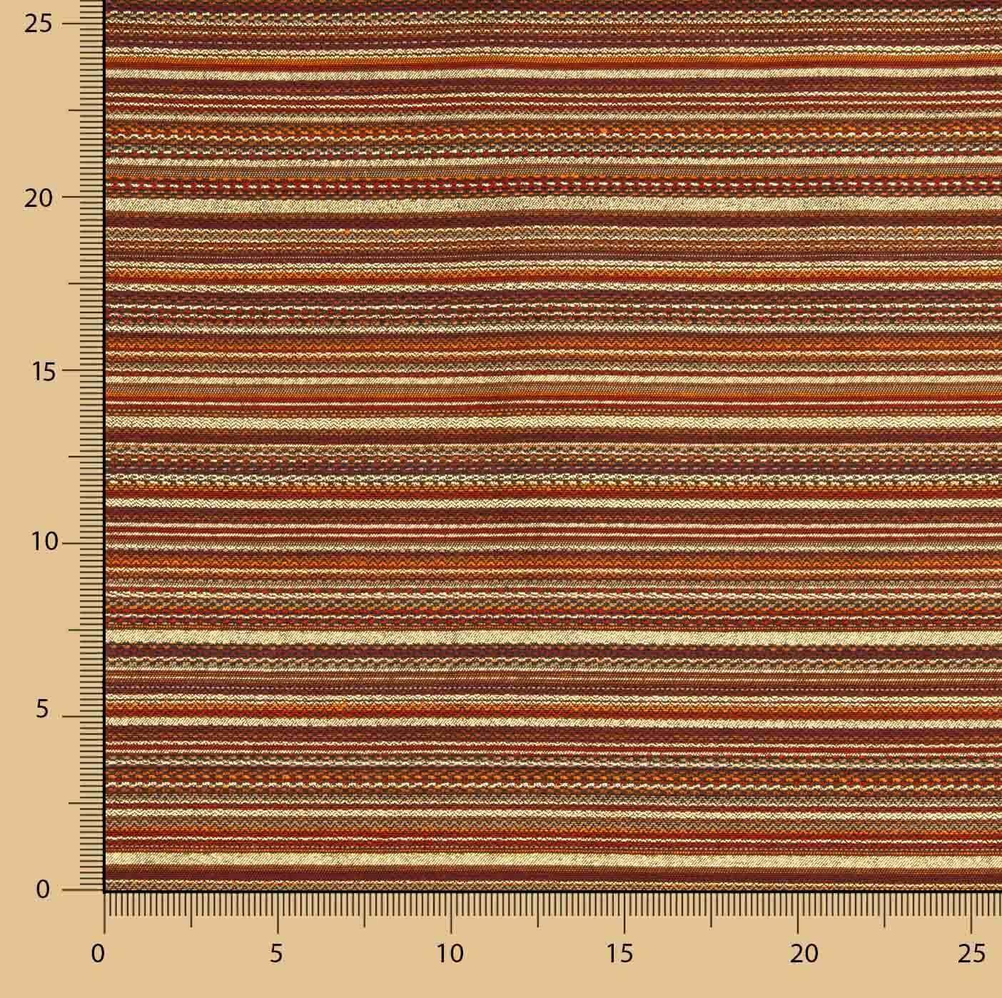 Red Alpujarra-style Lurex Stripe Brocade - Ribes y Casals