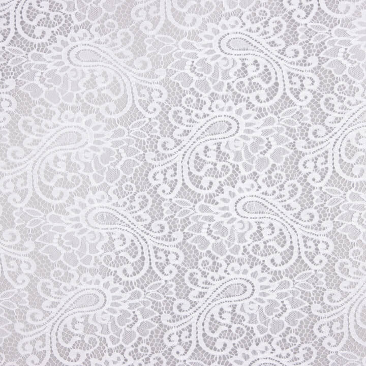 White Paisley ‘Bridal Garden’ Embroidered Lace - Ribes y Casals