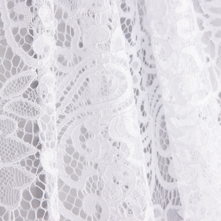 White Paisley ‘Bridal Garden’ Embroidered Lace - Ribes y Casals
