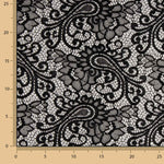 Black Paisley ‘Bridal Garden’ Embroidered Lace - Ribes y Casals