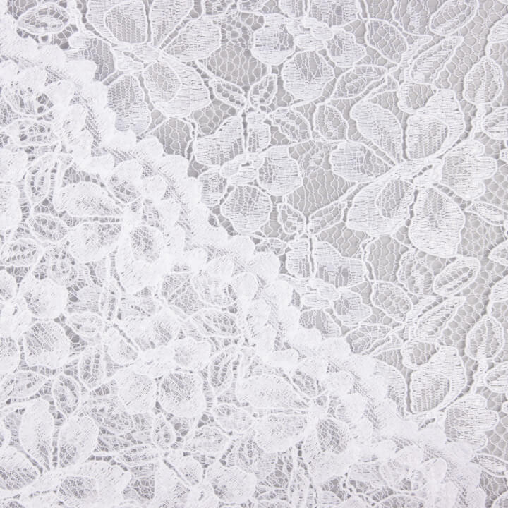 White Bridal Garden Embroidered Lace - Ribes y Casals