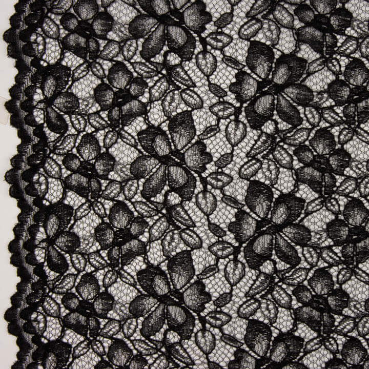 Black Embroidered Bridal Garden Lace - Ribes y Casals