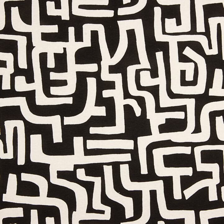 Black Abstract Print Fleece Top - Ribes y Casals