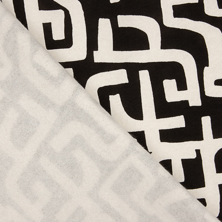 Black Abstract Print Fleece Top - Ribes y Casals