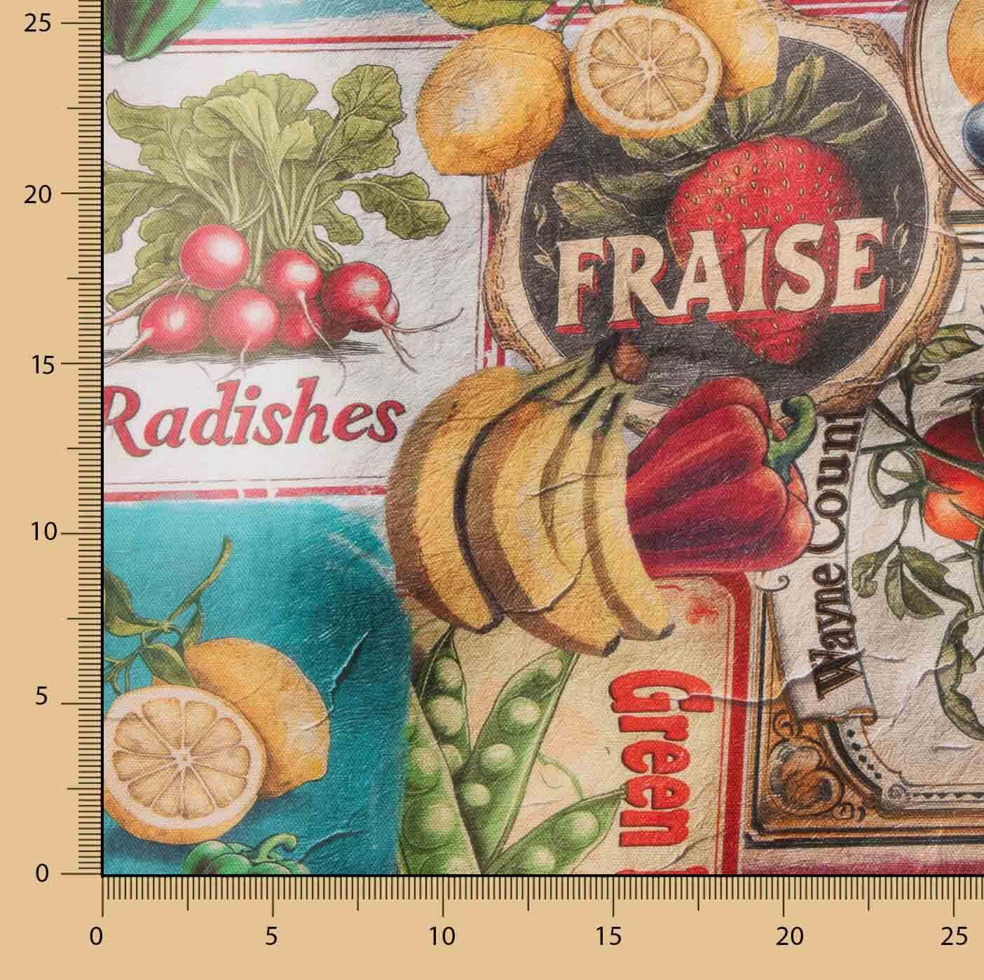 Printed Cotton Fabric Canvas – Vintage Market - Ribes y Casals