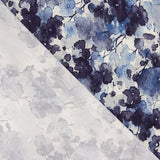 Stretch Viscose Fabric, Watercolour Blue Floral Print - Ribes y Casals