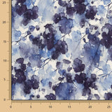 Stretch Viscose Fabric, Watercolour Blue Floral Print - Ribes y Casals