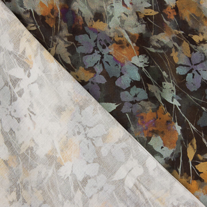 Digitally Printed Viscose Fabric Satin – Autumn - Ribes y Casals
