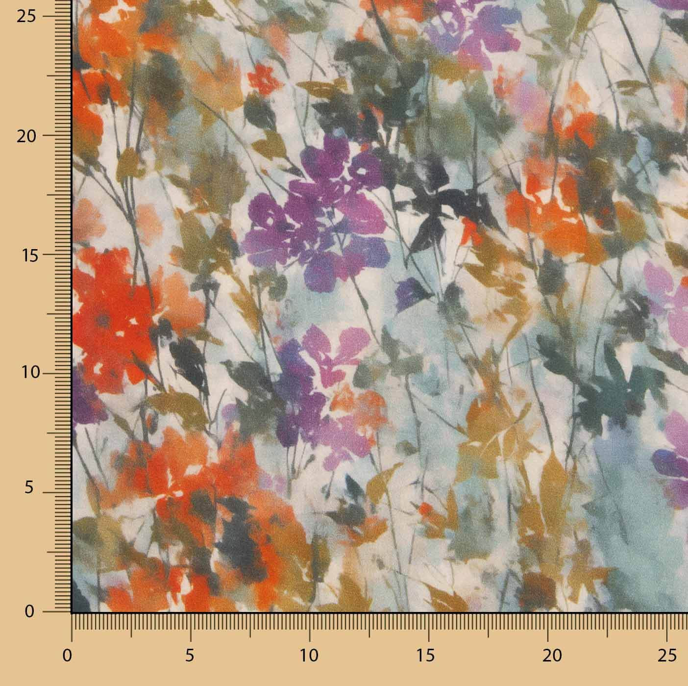 Wildflower Digital Print Viscose Satin - Ribes y Casals