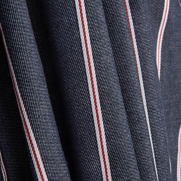 Heritage Nautical Print, Red and White Stripes Denim - Ribes y Casals