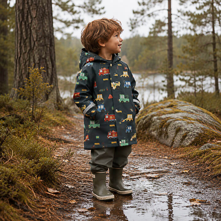 Waterproof knitted jumper with car print - Ribes y Casals