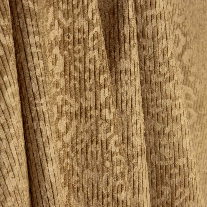 Caramel Brown Leopard Print Corduroy - Ribes y Casals