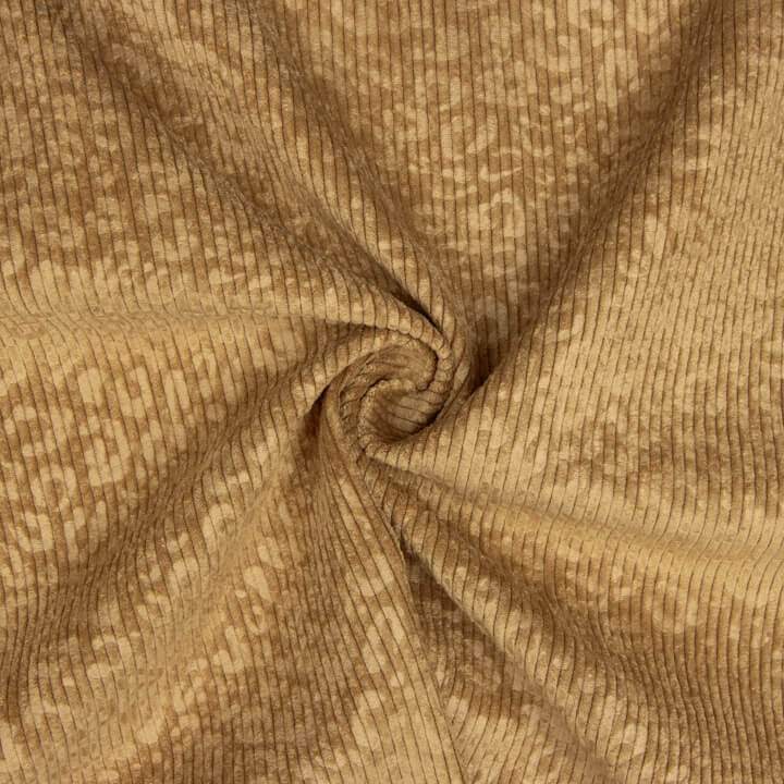 Caramel Brown Leopard Print Corduroy - Ribes y Casals