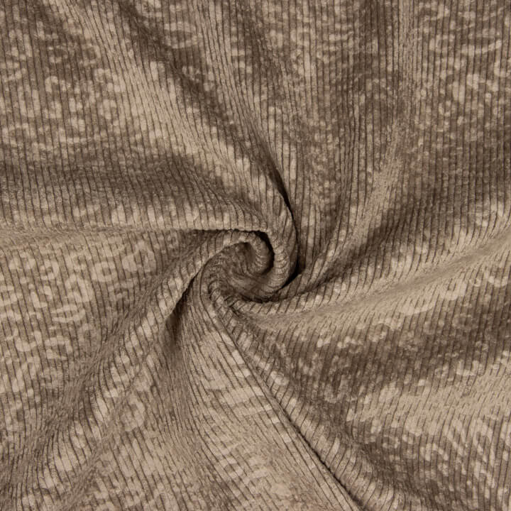 Cocoa Brown Leopard Print Corduroy - Ribes y Casals