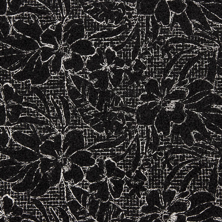 Noctis Black Floral Embroidered Bouclé - Ribes y Casals