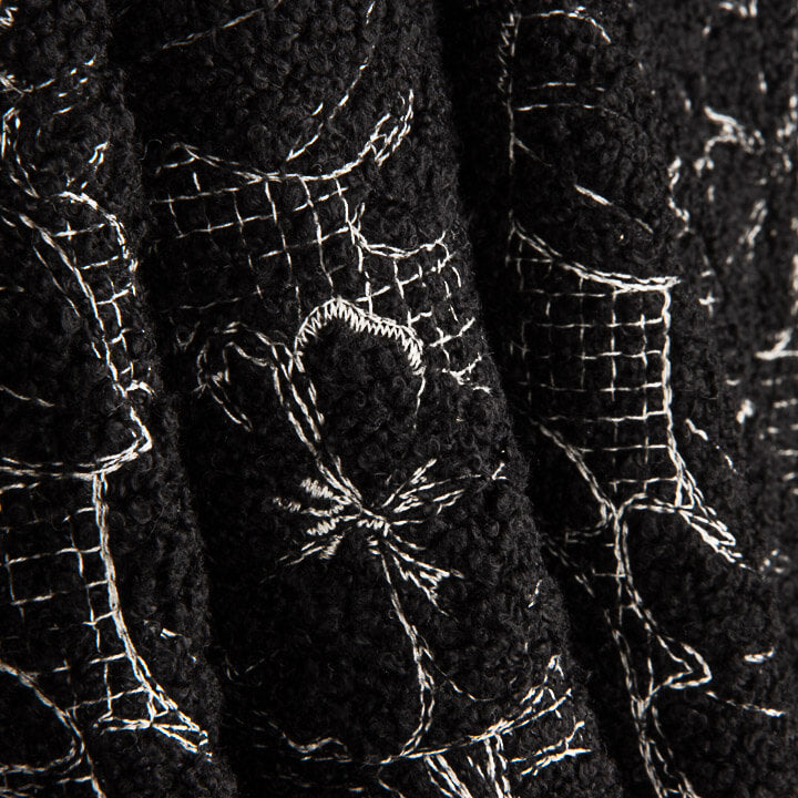 Noctis Black Floral Embroidered Bouclé - Ribes y Casals
