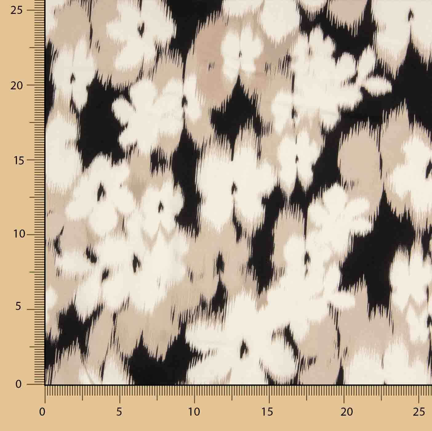 Black Floral Print Satin Viscose - Ribes y Casals