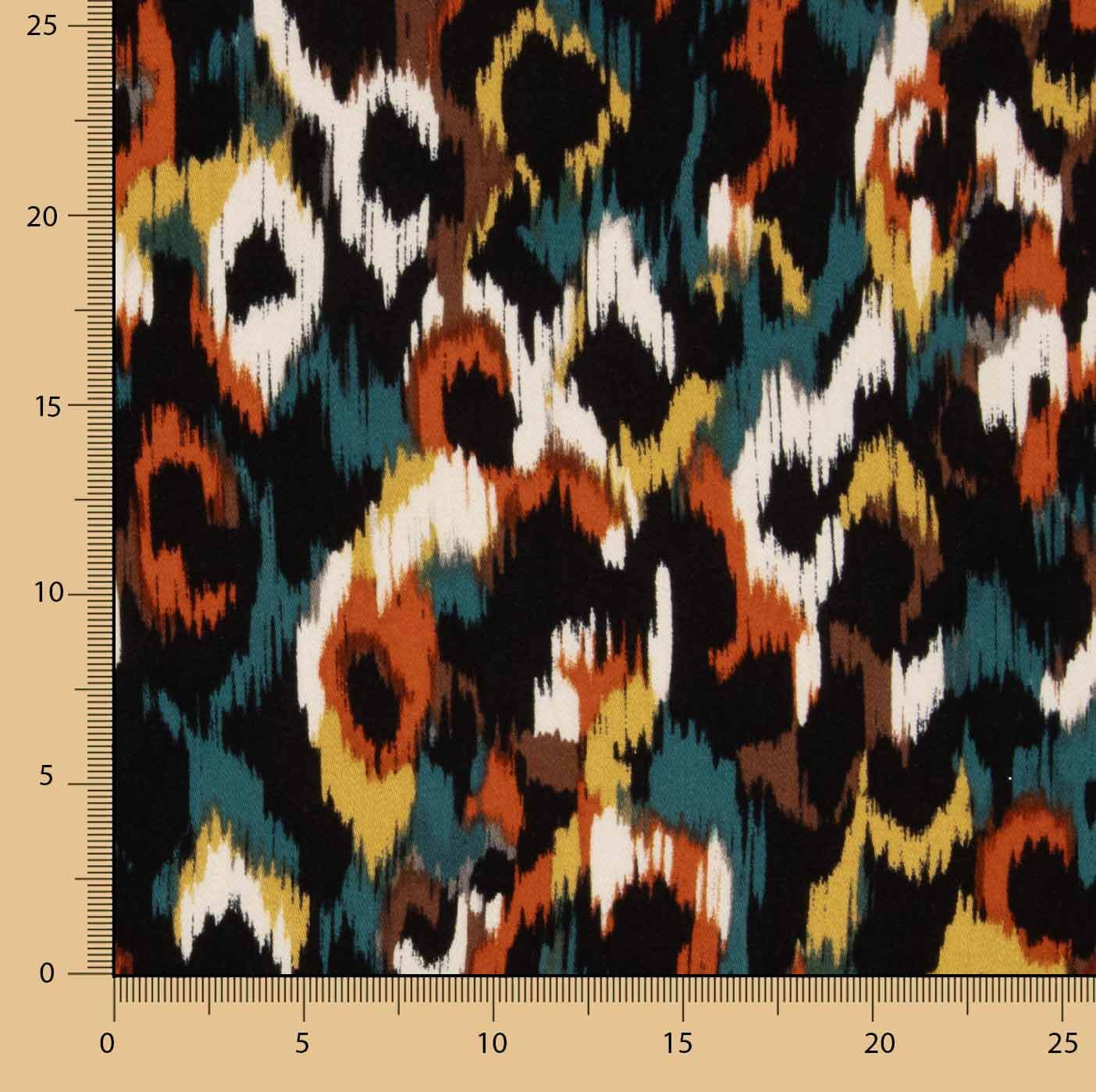 Animal Print Satin Viscose Fabric in Brick Red - Ribes y Casals