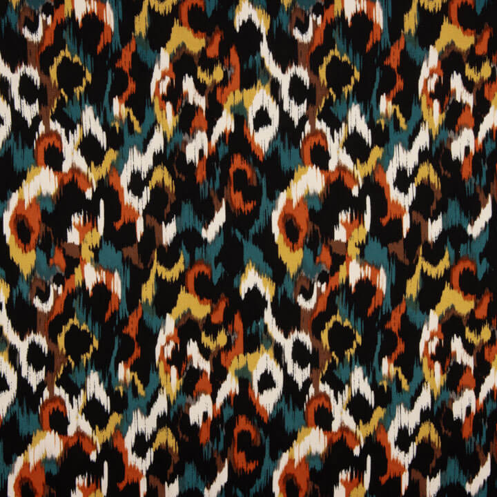 Animal Print Satin Viscose Fabric in Brick Red - Ribes y Casals