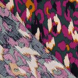 Purple Abstract Animal Print Viscose Crepe - Ribes y Casals