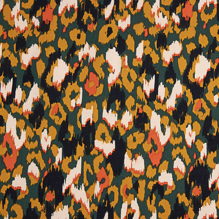 Abstract Animal Print Crepe – Petrole - Ribes y Casals