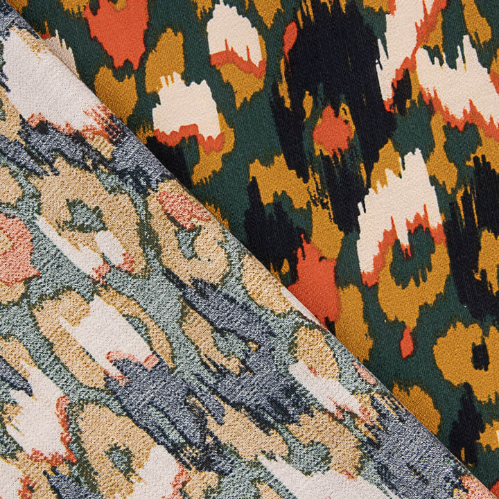 Abstract Animal Print Crepe – Petrole - Ribes y Casals