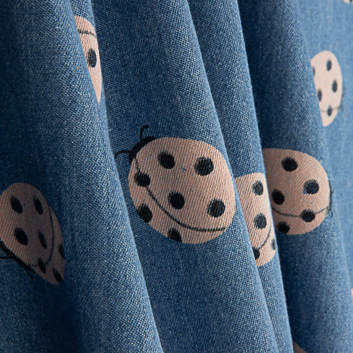 Indigo-dyed denim with ladybird print - Ribes y Casals