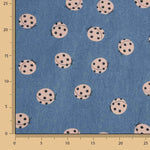 Indigo-dyed denim with ladybird print - Ribes y Casals