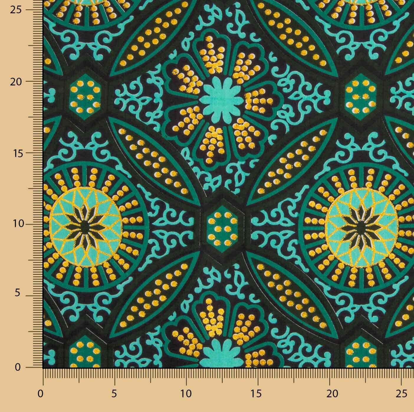 Ethnic Lurex Wax in Turquoise Green – Gold - Ribes y Casals