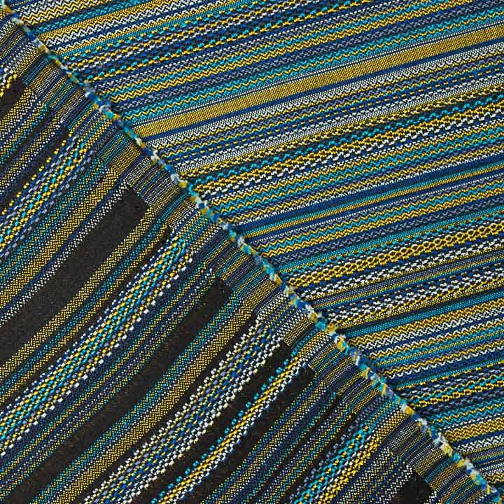 Alpujarreña Stripes Brocade in Blue, Turquoise and Mustard - Ribes y Casals