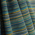 Alpujarreña Stripes Brocade in Blue, Turquoise and Mustard - Ribes y Casals