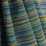 Alpujarreña Stripes Brocade in Blue, Turquoise and Mustard - Ribes y Casals