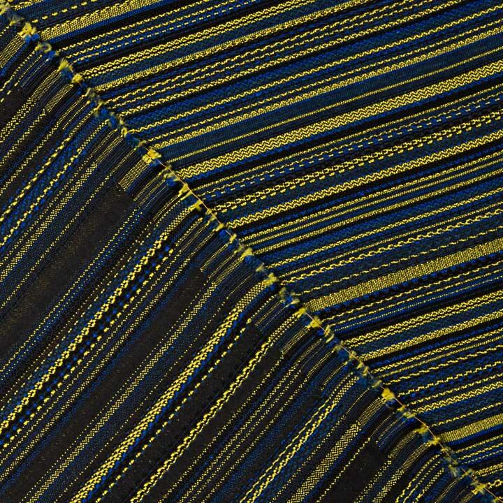 Alpujarreña Stripes Brocade – Blue, Black and Mustard - Ribes y Casals