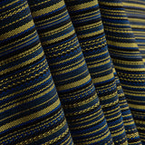 Alpujarreña Stripes Brocade – Blue, Black and Mustard - Ribes y Casals