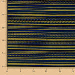 Alpujarreña Stripes Brocade – Blue, Black and Mustard - Ribes y Casals