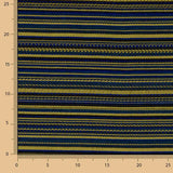 Alpujarreña Stripes Brocade – Blue, Black and Mustard - Ribes y Casals
