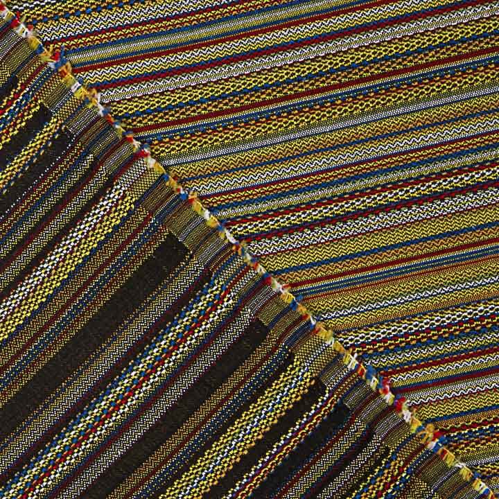 Alpujarreña Stripes Brocade – Mustard, Blue and Red - Ribes y Casals