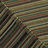 Lurex Brocade with Alpujarra Stripes in Turquoise and Ochre - Ribes y Casals