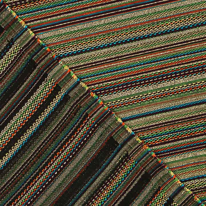 Lurex Brocade with Alpujarra Stripes in Turquoise and Ochre - Ribes y Casals