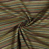 Lurex Brocade with Alpujarra Stripes in Turquoise and Ochre - Ribes y Casals
